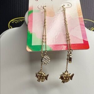 Lilly Pulitzer Gold Fish Dangle Earrings